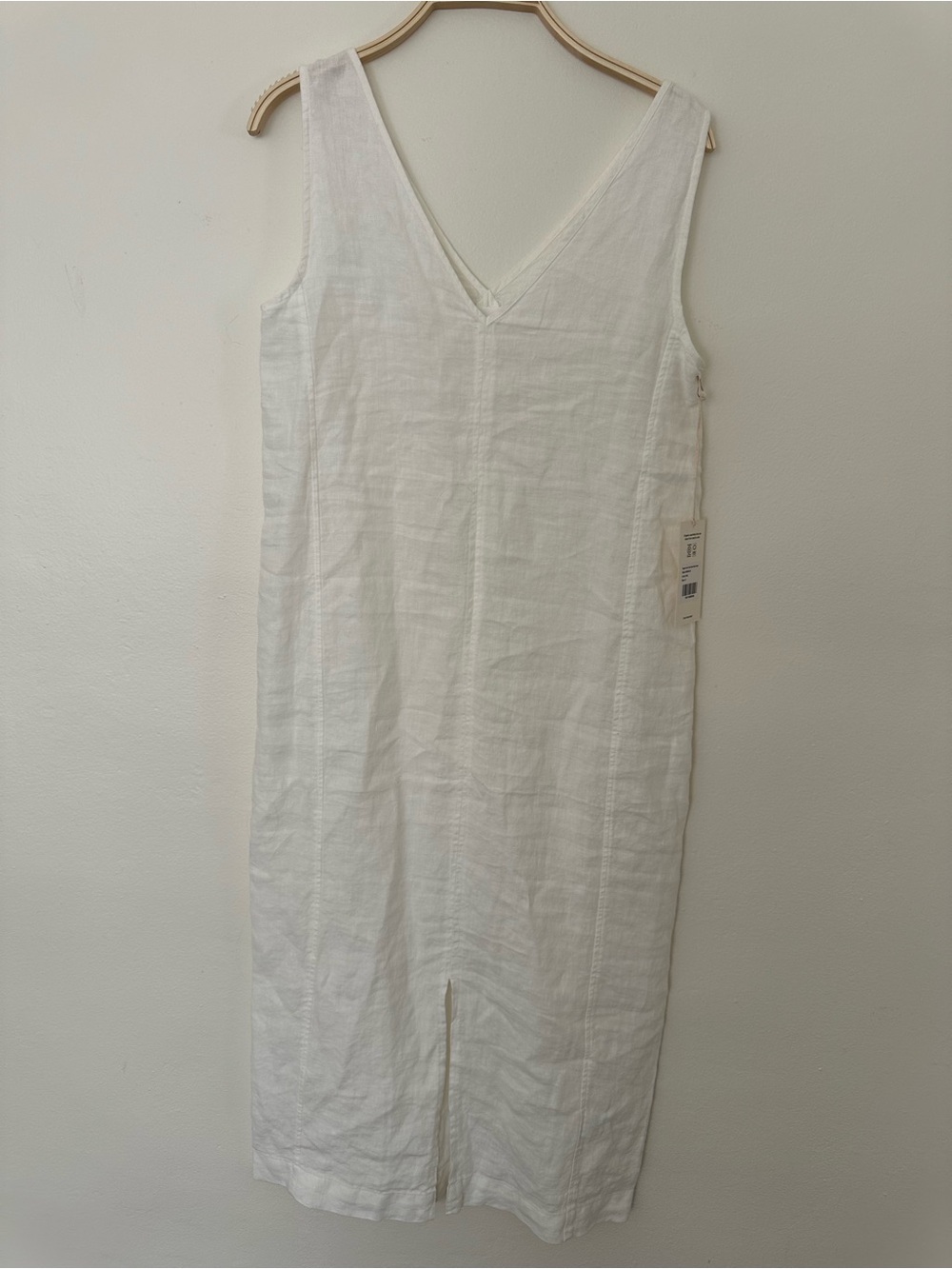 MATE the Label Organic Linen Tank Center Seam Dress White NWT Size Small